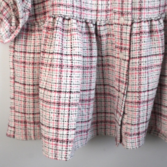 ASOS Design Boucle Smock Mini Shirt Dress with Peplum Hem Sz 00 EUC Feminine - Picture 4 of 8